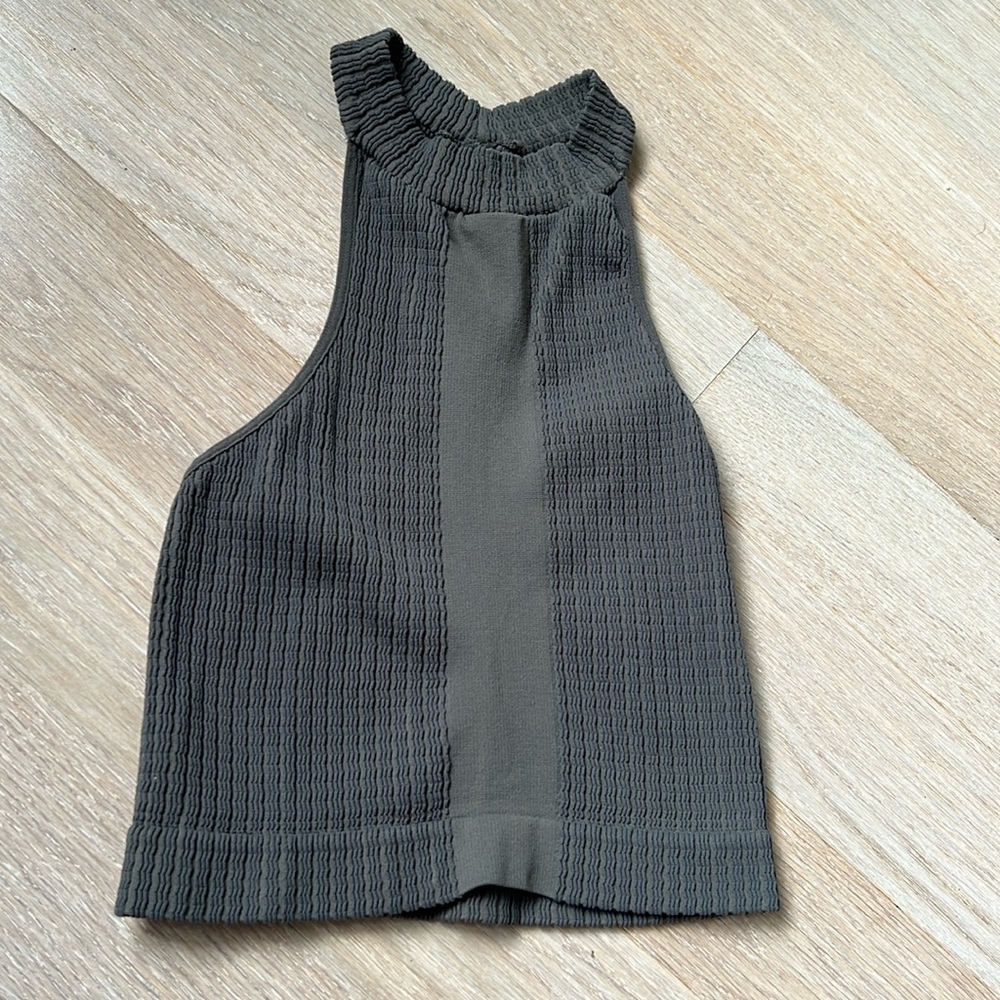 Intimately Free People Grey Halter Racerback Tank Top Crop Medium